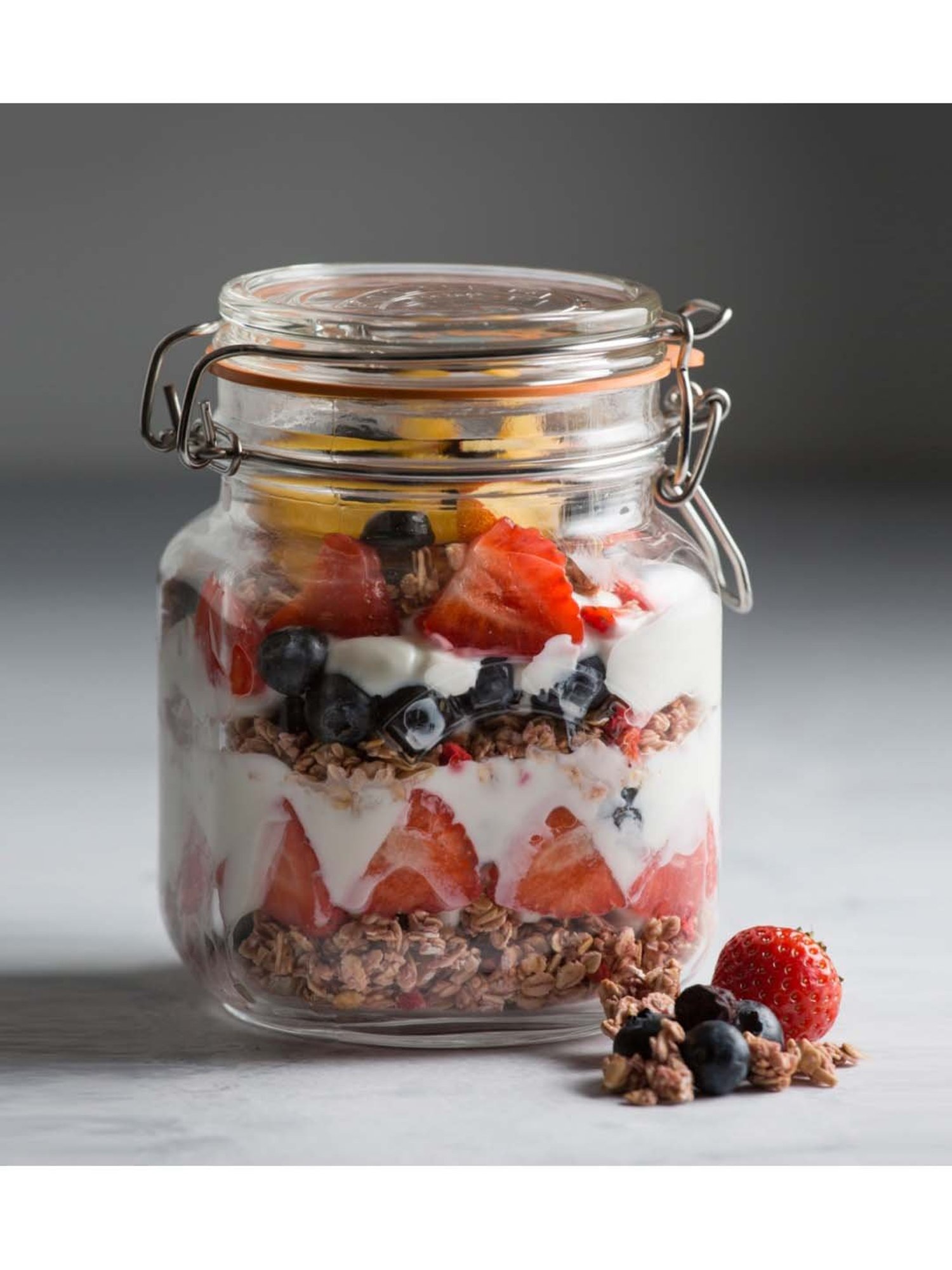 Kilner Transparent 11.5 cm Square Clip Top Jar (1 L) - Set of 1