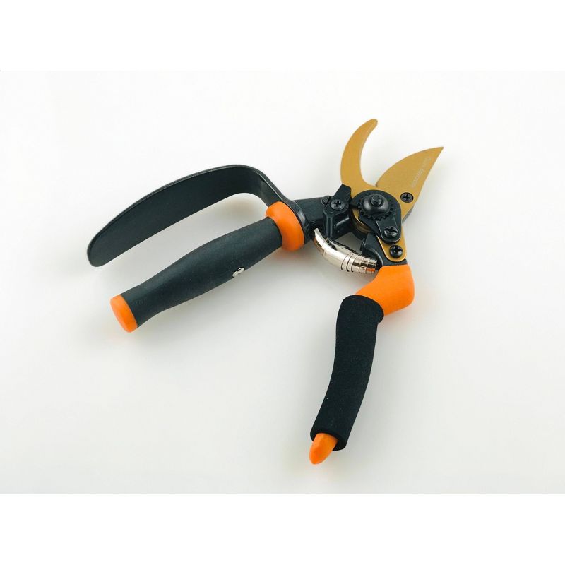 8.7" Aluminum Bypass Garden Pruning Shears Tangerine/Blue - Rosemead Home & Garden, Inc.
