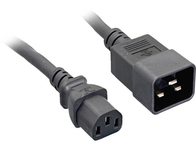 Nippon Labs 14AWG C20 To C13 Universal Jumper Power Cord, SJT 15A/250V, IEC-60320-C20 to IEC-60320-C13,Black 3FT.Power Cable