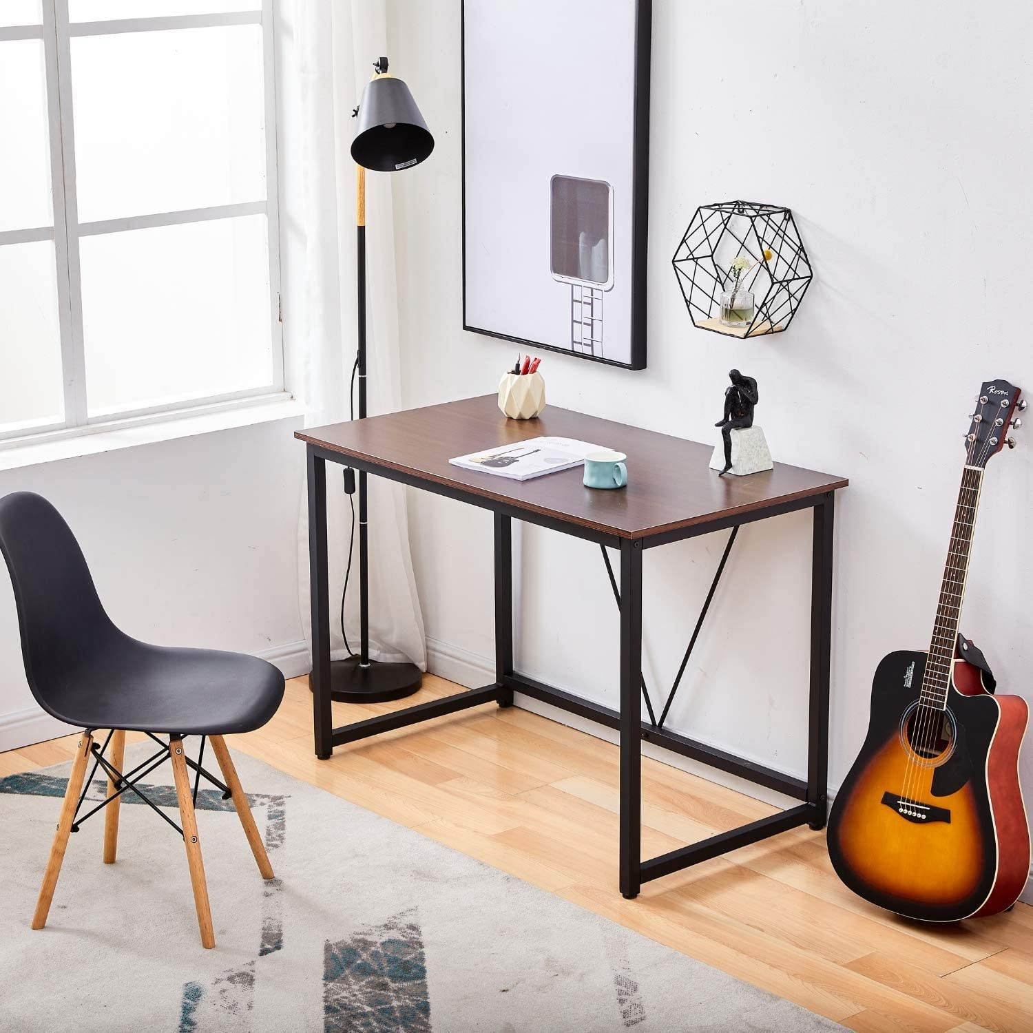 Lifetech Computer Desk 43.3" Modern Study Writing Desk for Home Office Simple Small Desk for Small Spaces, Black