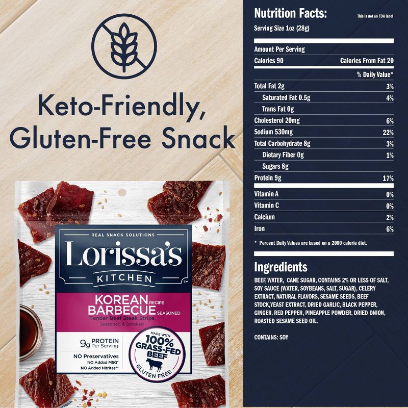 Lorissa's Kitchen Korean Barbeque Beef Jerky - 2.25oz