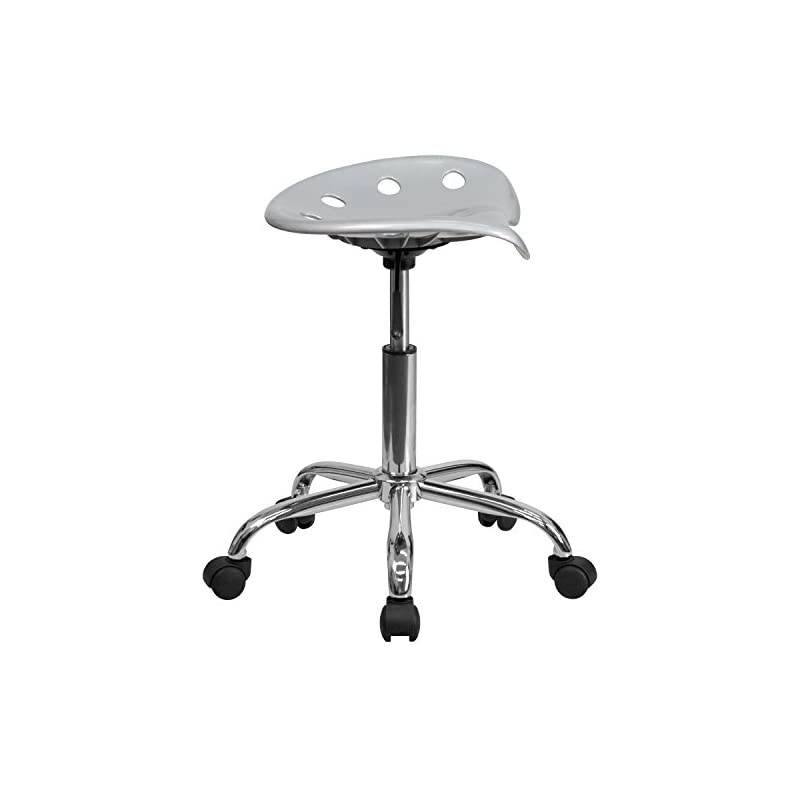 Vibrant Silver Tractor Seat and Chrome Stool