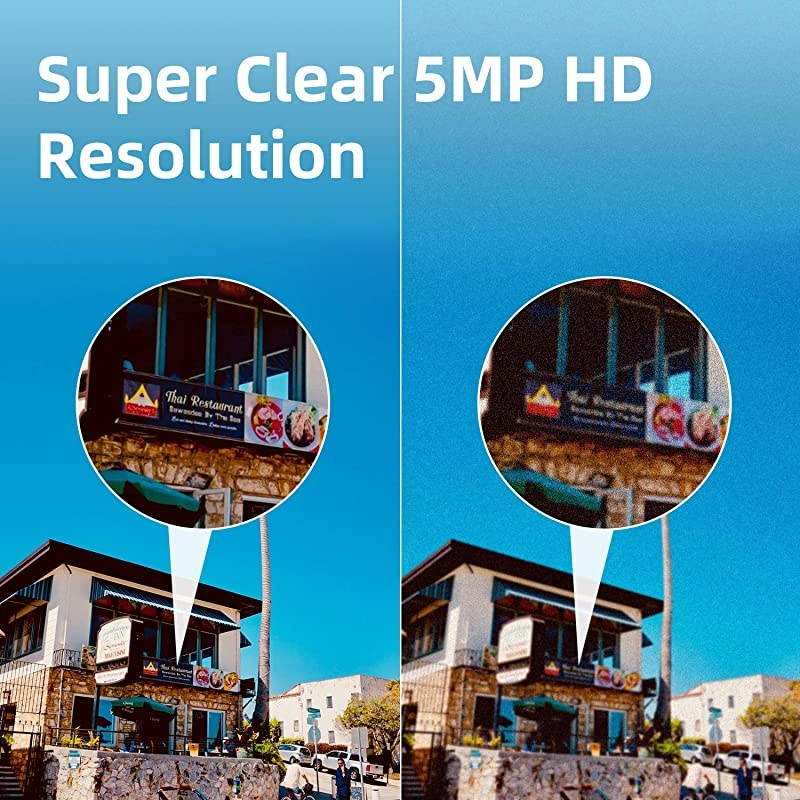 2021 New?  5MP Security Camera System(2TB Hard Drive),8X 5MP(2560TVL) Indoor Outdoor CCTV Cameras,8 Channel Wired Home Complete Surveillance Systems Waterproof Motion Detection Night Vision