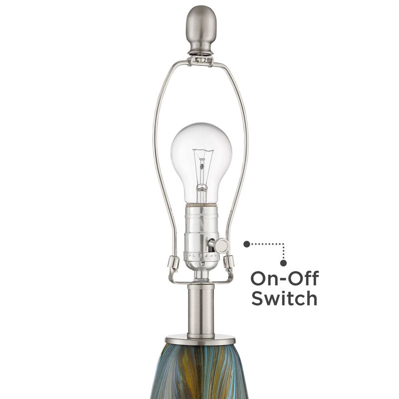 360 Lighting Azure Art Glass Cream Shade Table Lamps Set of 2