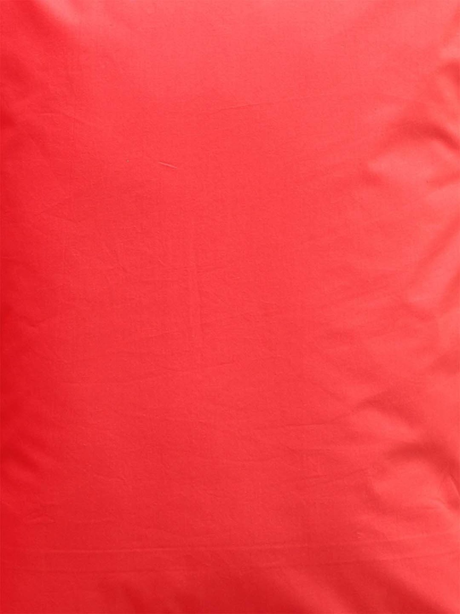 House This Sappan Solid Red Cotton Double Bed Sheet with 2 Pillow Covers