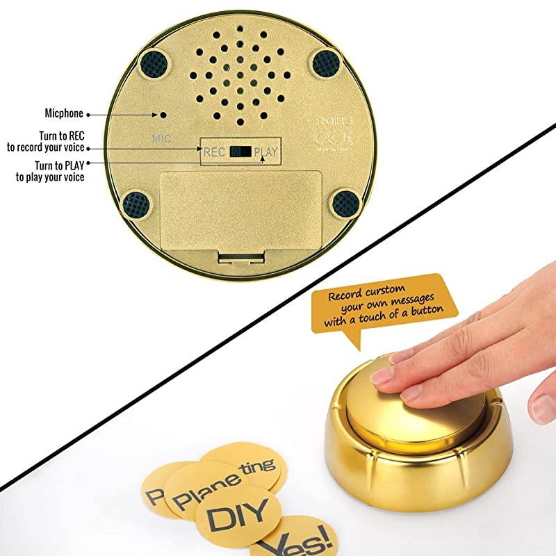 30S Voice Recorder Talking Button Yellow and Blue