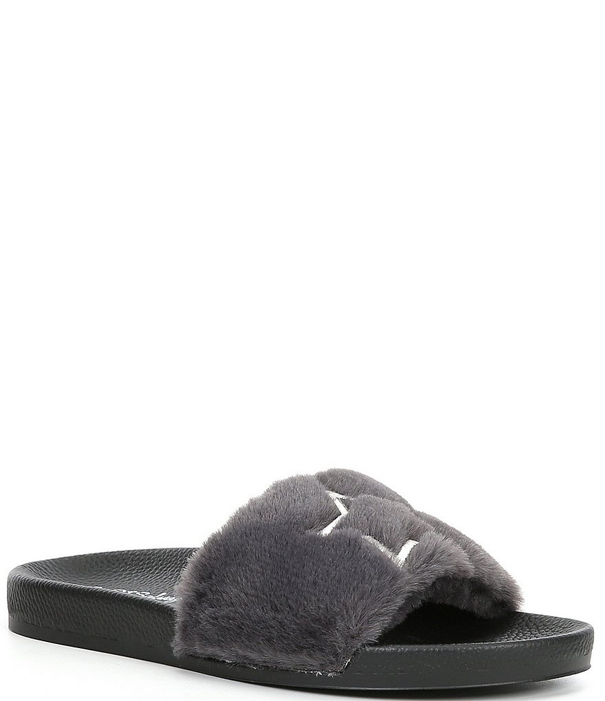 PJ Salvage Faux Fur Fuzzy Feet Slippers