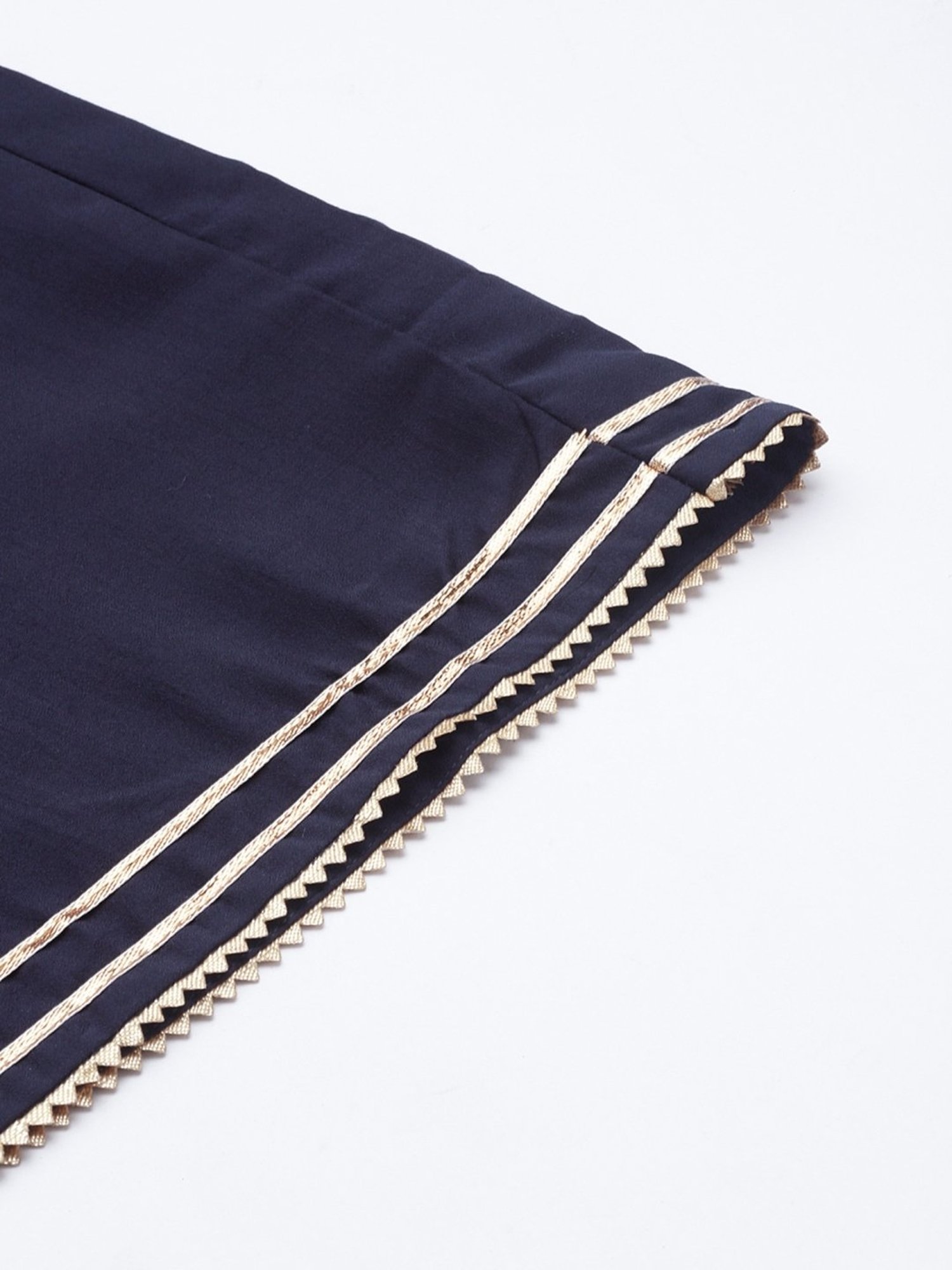 Indo Era Navy Embroidered Kurta Palazzo Set With Dupatta