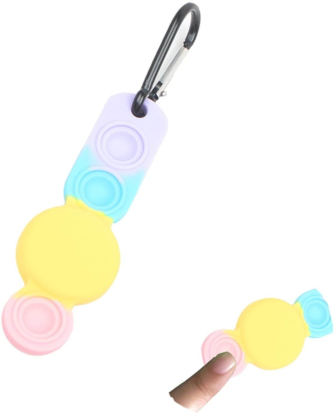 Fidget Toys Case for AirTag Finder, 1-Pack Anti-Scratch Protective Silicone Cover with Keychain Compatible with AirTags 2021 (Rainbow-F)