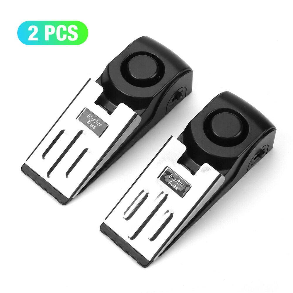 2PCS Door Stop Alarm Home Travel Wireless Security Alert Portable Kits Hotel