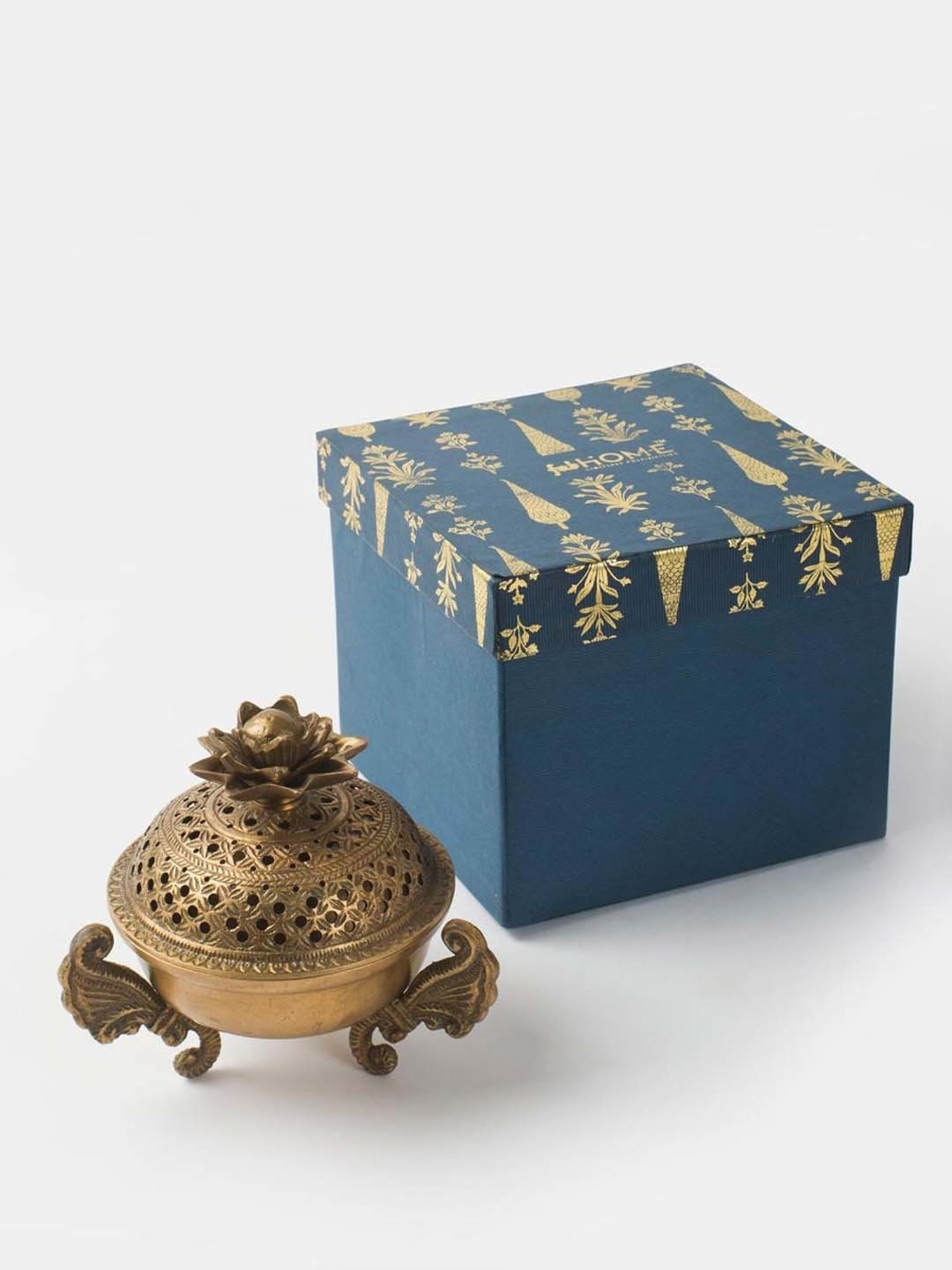 Fabindia Home Mehnoor Golden Metal Fumer