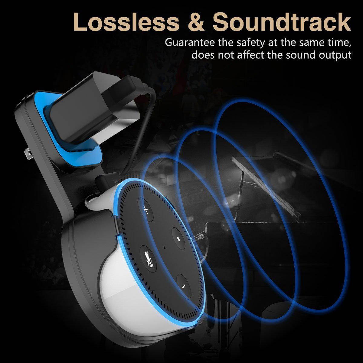 3PCS Outlet Wall Mount Hanger Holder Stand Bracket For Amazon Echo Dot 2nd Generation Black+Blue -