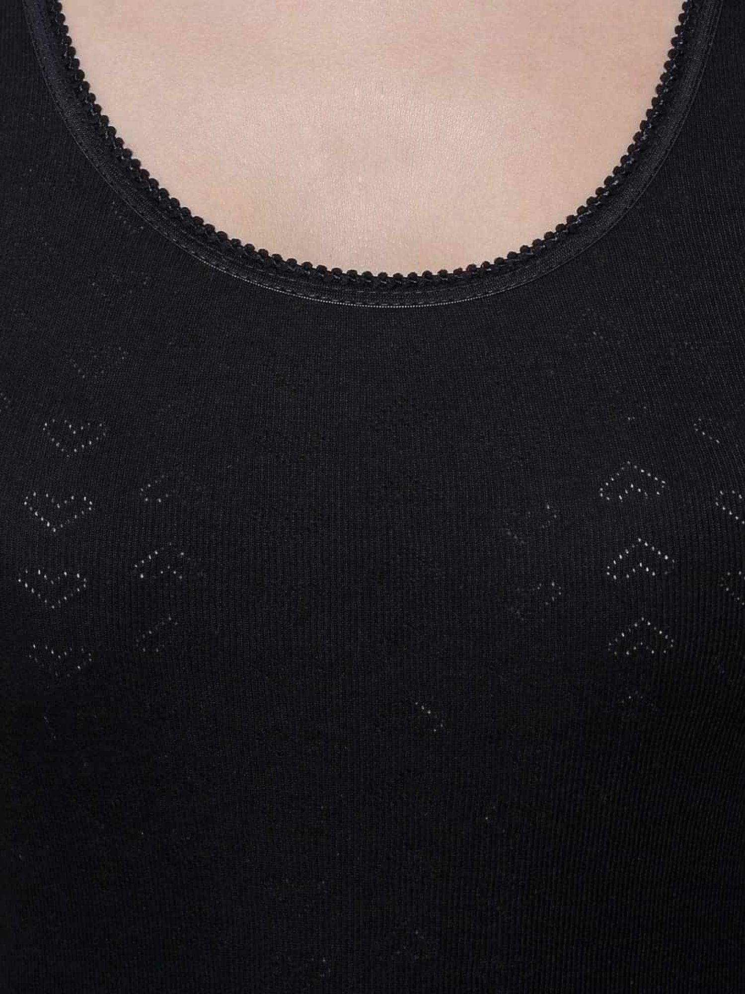 Bodycare Black Cotton Thermal Tank Top