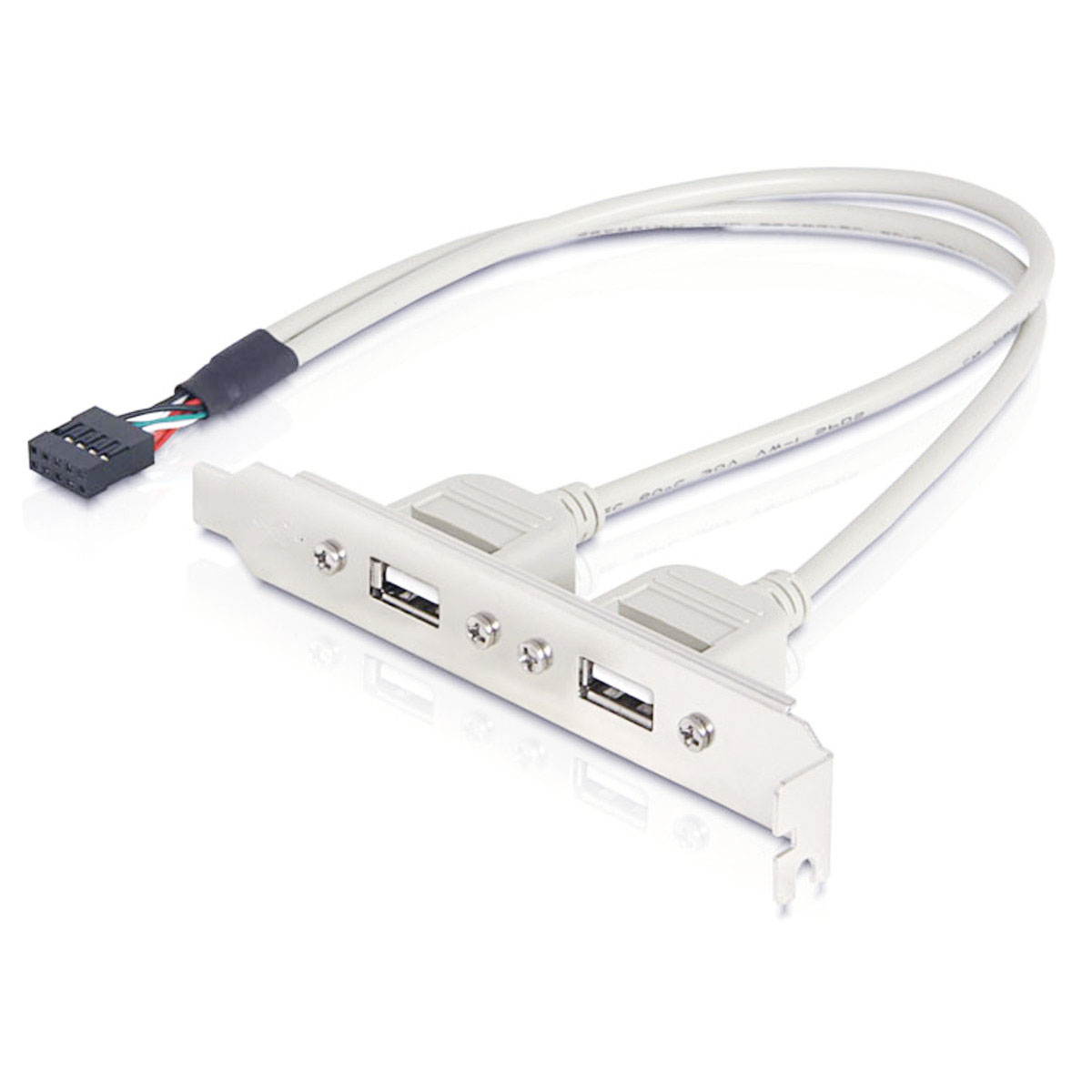 CY PCI USB 2.0 A type Female Screw to Motherboard 9p header cable with bracket U2-142