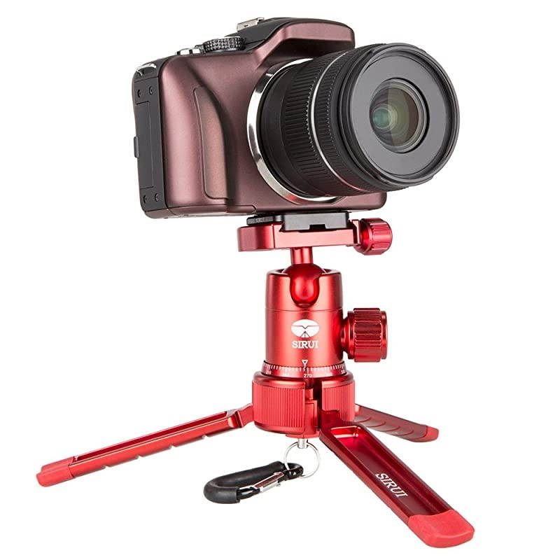 3T35 Table TopHandheld Video Tripod with Ball Head Red