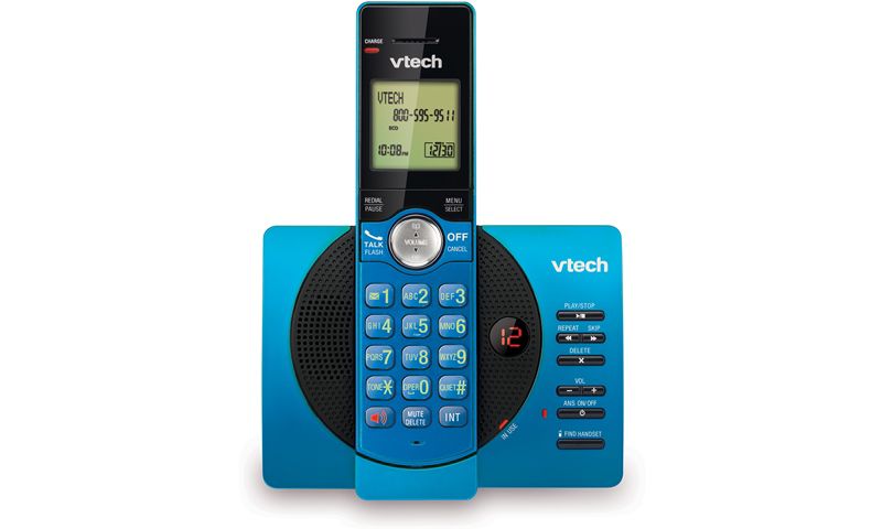 VTech CS6929-15 DECT 6.0 Expandable Cordless Phone System with Answering Machine, 1 Handset - Blue
