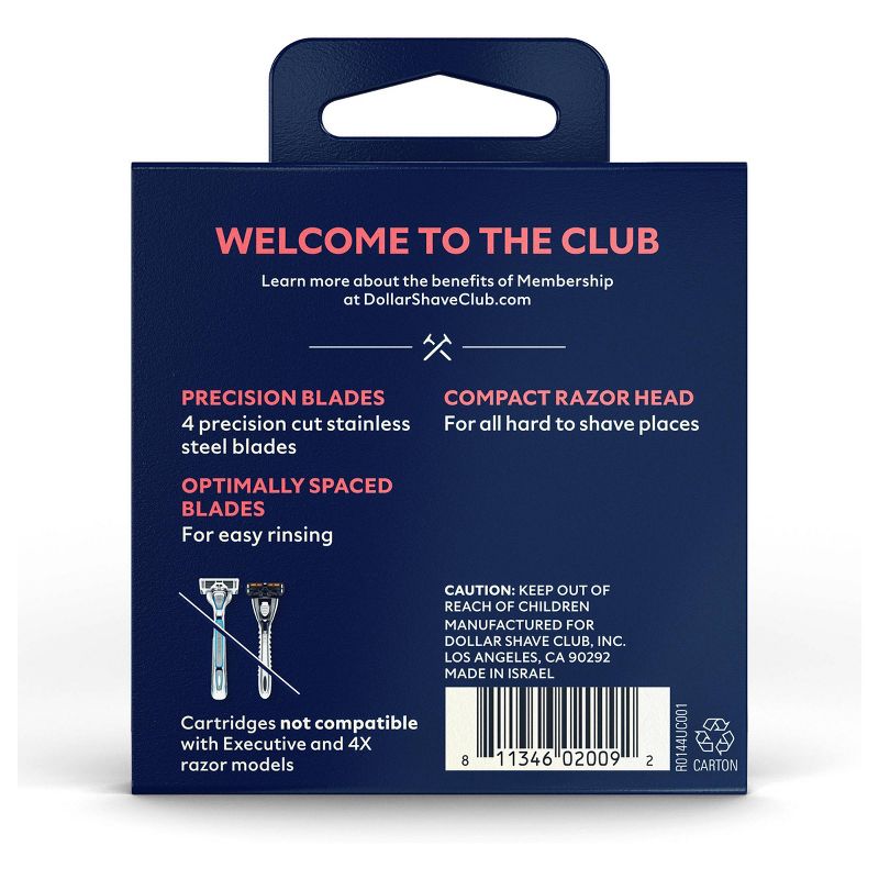 Dollar Shave Club 4-Blade Razor Cartridge Refills - 4ct