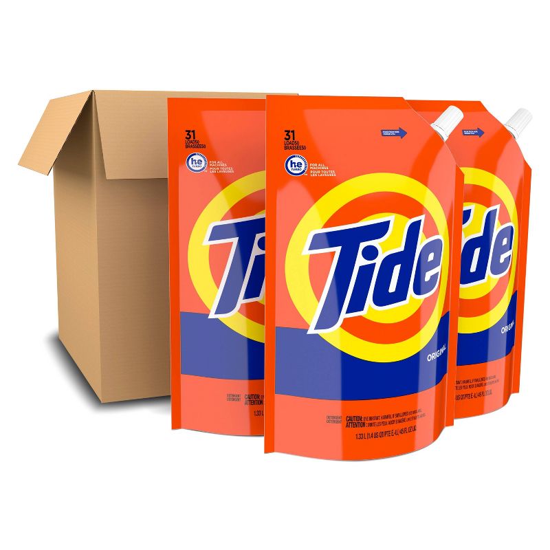 Tide Original Liquid Laundry Detergent Smart Pouch HE Turbo Clean - 45 fl oz/3pk