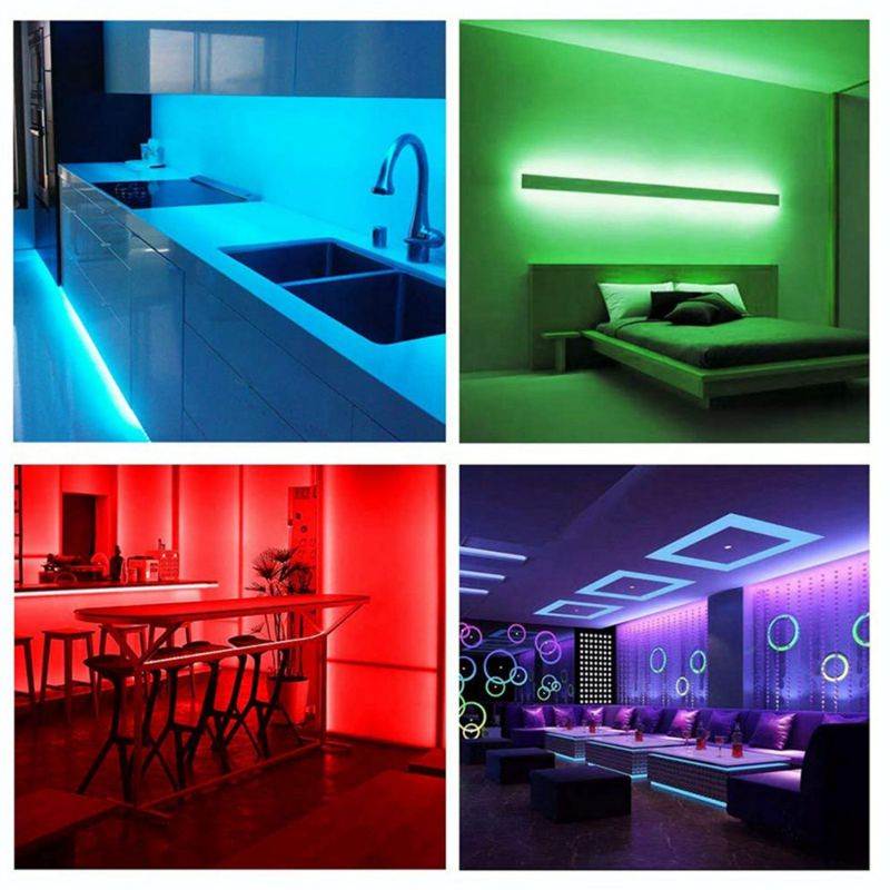 2 Pcs Led Strip Lights with 44 Keys Remote Flexible Color Changing RGB Light Strips for Bedroom US Plug, 5M & 10M