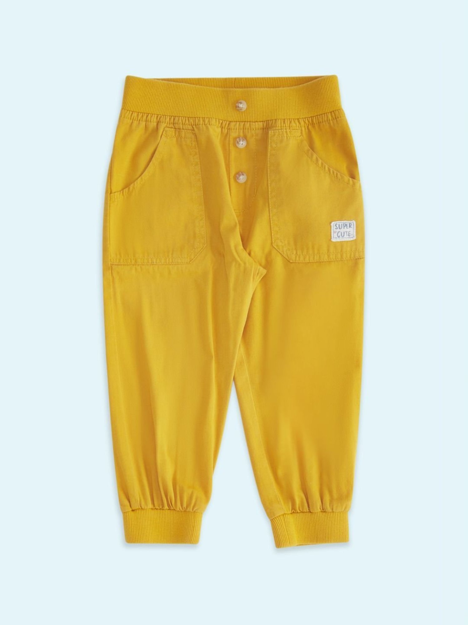 Ed-a-Mamma Baby Multicolor Solid Joggers (Pack Of 3)