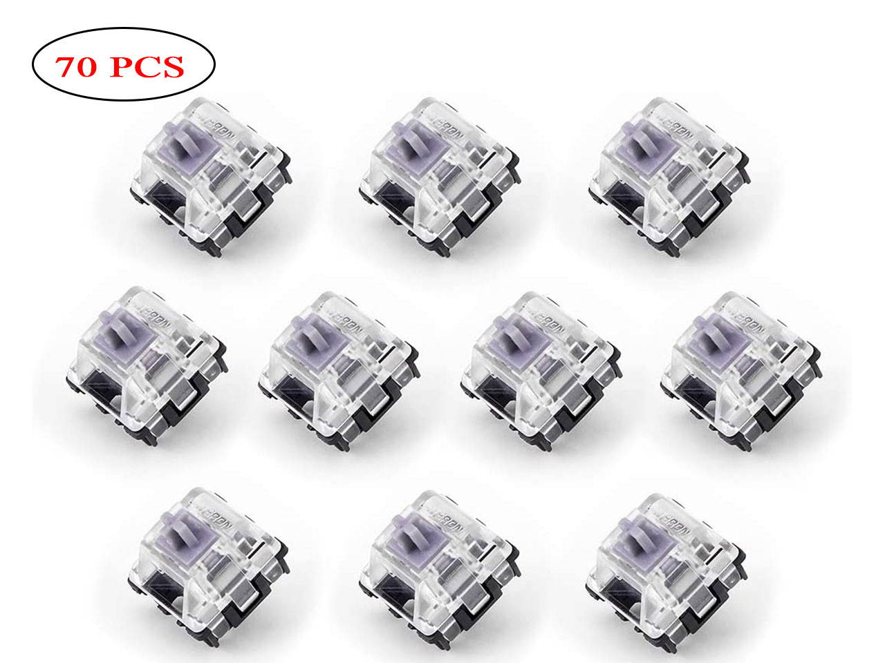 Gateron Optical Switch DIY Replaceable Switches for Mechanical Gaming Keyboard (70 PCS Silve Switches) (Multiple)
