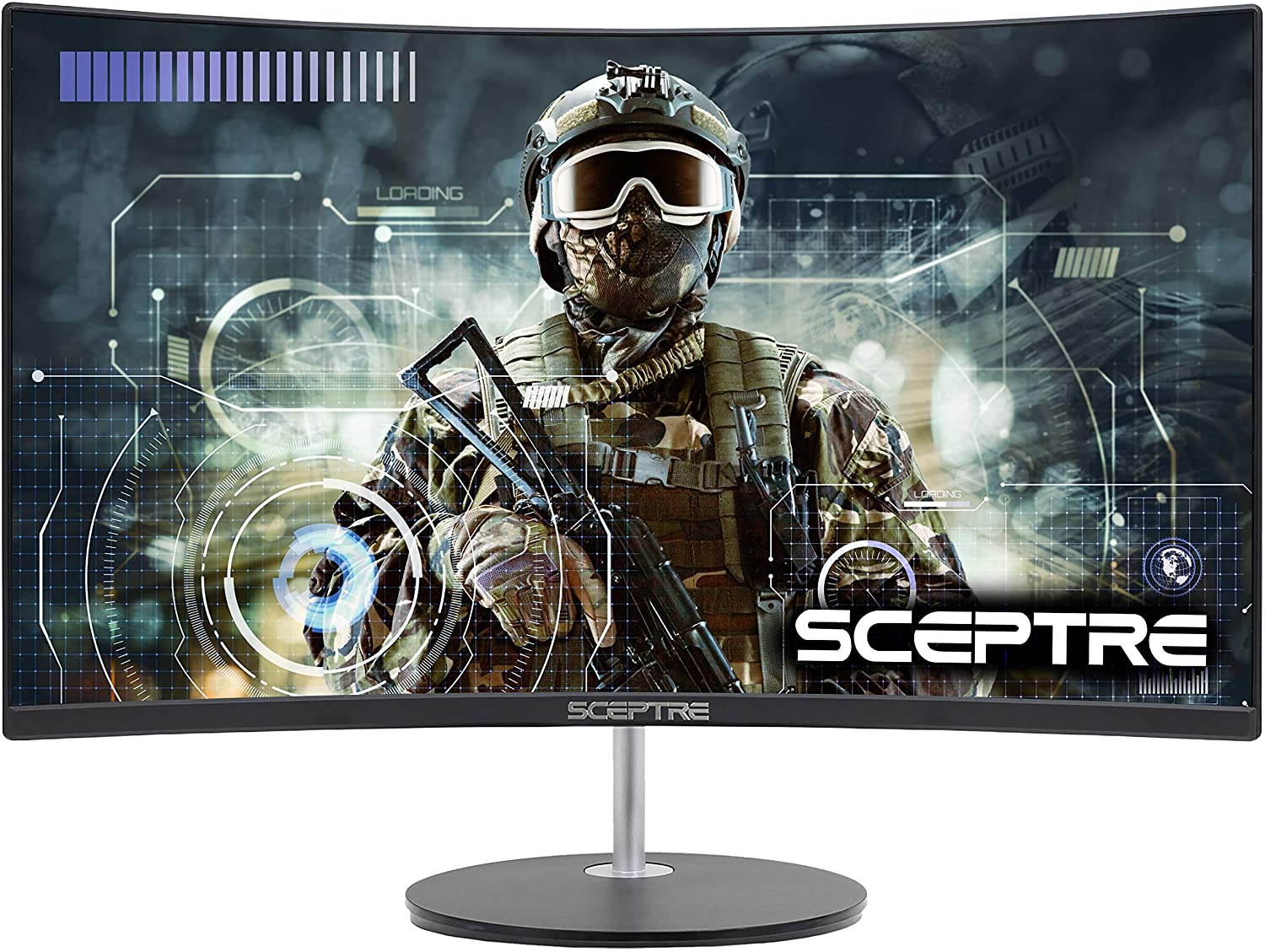 24" Curved 75Hz Gaming LED Monitor Full HD 1080P HDMI VGA Speakers, VESA Wall Mount Ready Metal Black 2019