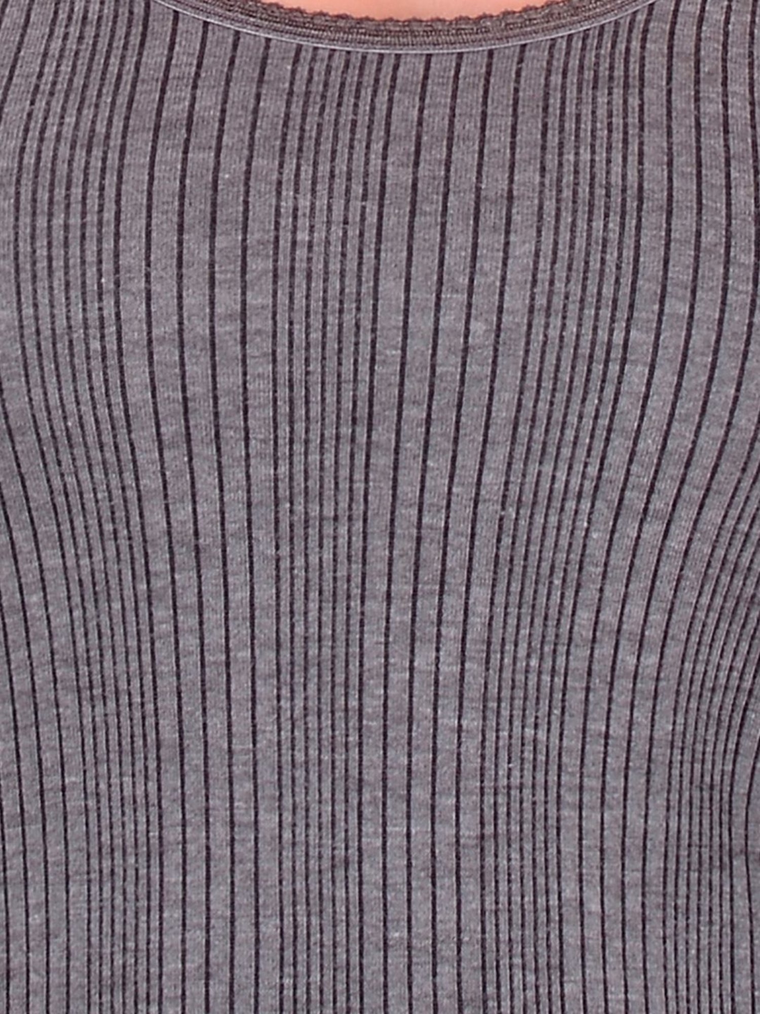 LUX Inferno Grey Striped Thermal Tank Top Leggings Set - Pack Of 2