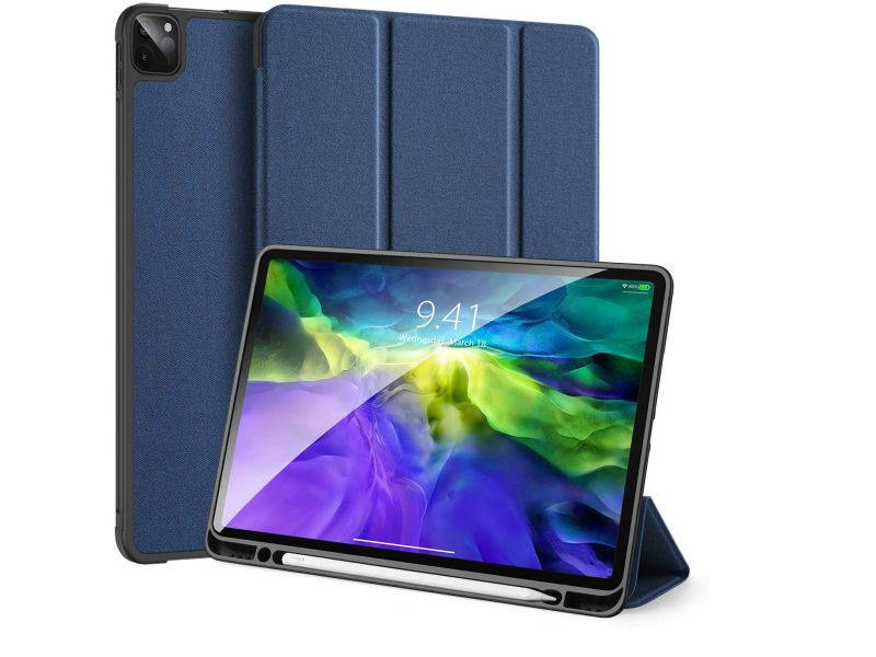 Leather Case for Pro 12.9 2020/2018,Trifold Smart Case with Auto Sleep/Wake,Slim Cover with Stand Pen Holder Soft TPU Back Cover,Support wireless Charging