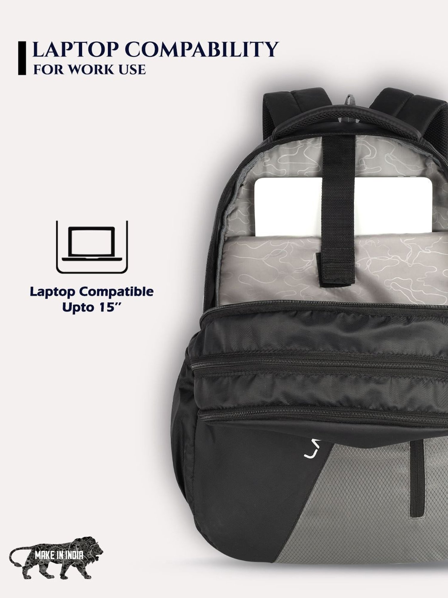 Lavie Sport Diagonal 36L Anti-theft Laptop Backpack For Men & Women (Black)