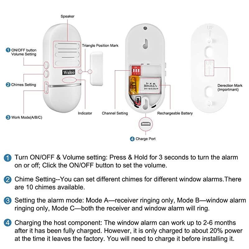 Driveway Alarm 1800 Feet Long Range Motion Sensor Alert System Driveway Detector for Home with 1800mAh Rechargeable Battery (1&1-Brown)