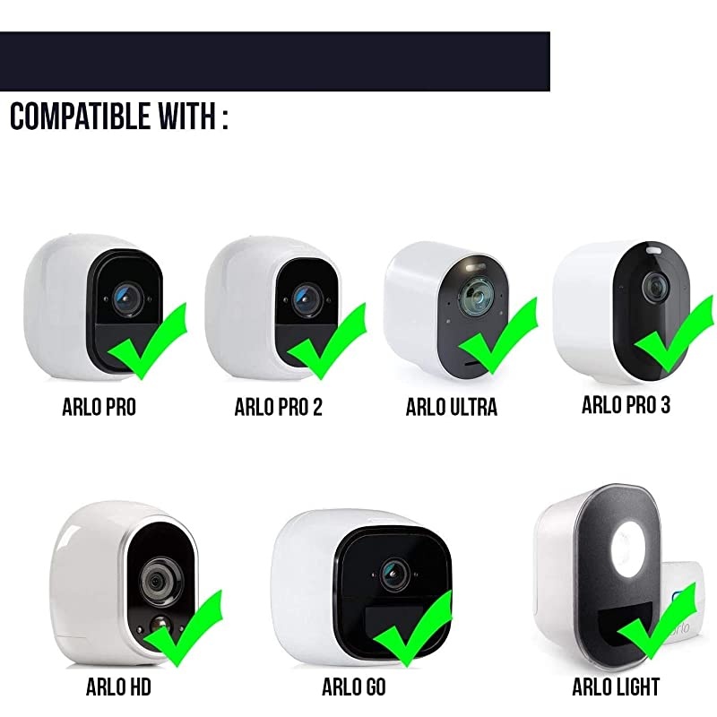 Wall Mount - Adjustable Indoor/Outdoor Mount Compatible with Arlo, Arlo Pro, Arlo Pro 2, Arlo Pro 3/Pro4, Arlo Ultra/Ultra2, and Other Compatible Models (2 Pack, Black)