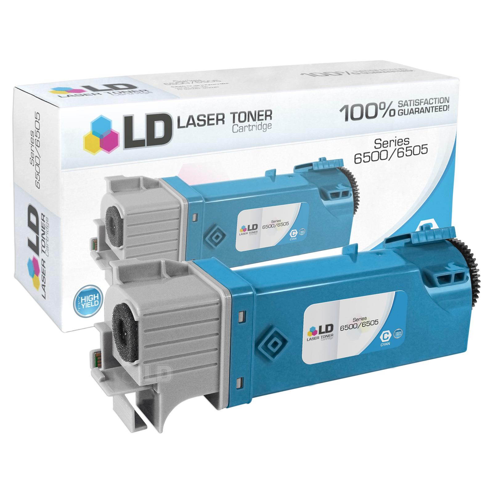 ld compatible xerox phaser 6500 set of 3 high yield toner cartridges: 106r01594 cyan, 106r01595 magenta and 106r01596 yellow for 6500, 6500/dn, 6500n and workcentre 6505