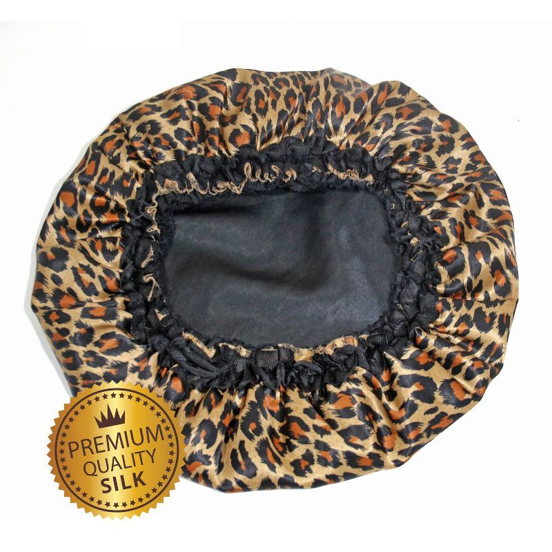 Evolve Satin Reversible Bonnet - Cheetah - Black - 1ct