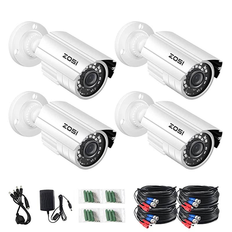 4 Pack 2.0MP 1080P 1920TVL HD-TVI Indoor Outdoor CCTV Cameras Kits 80ft IR Day Night Vision Waterproof Cameras Aluminum Housing for 720P / 1080N / 1080P/5MP/4K HD-TVI AHD CVI Analog DVR Systems