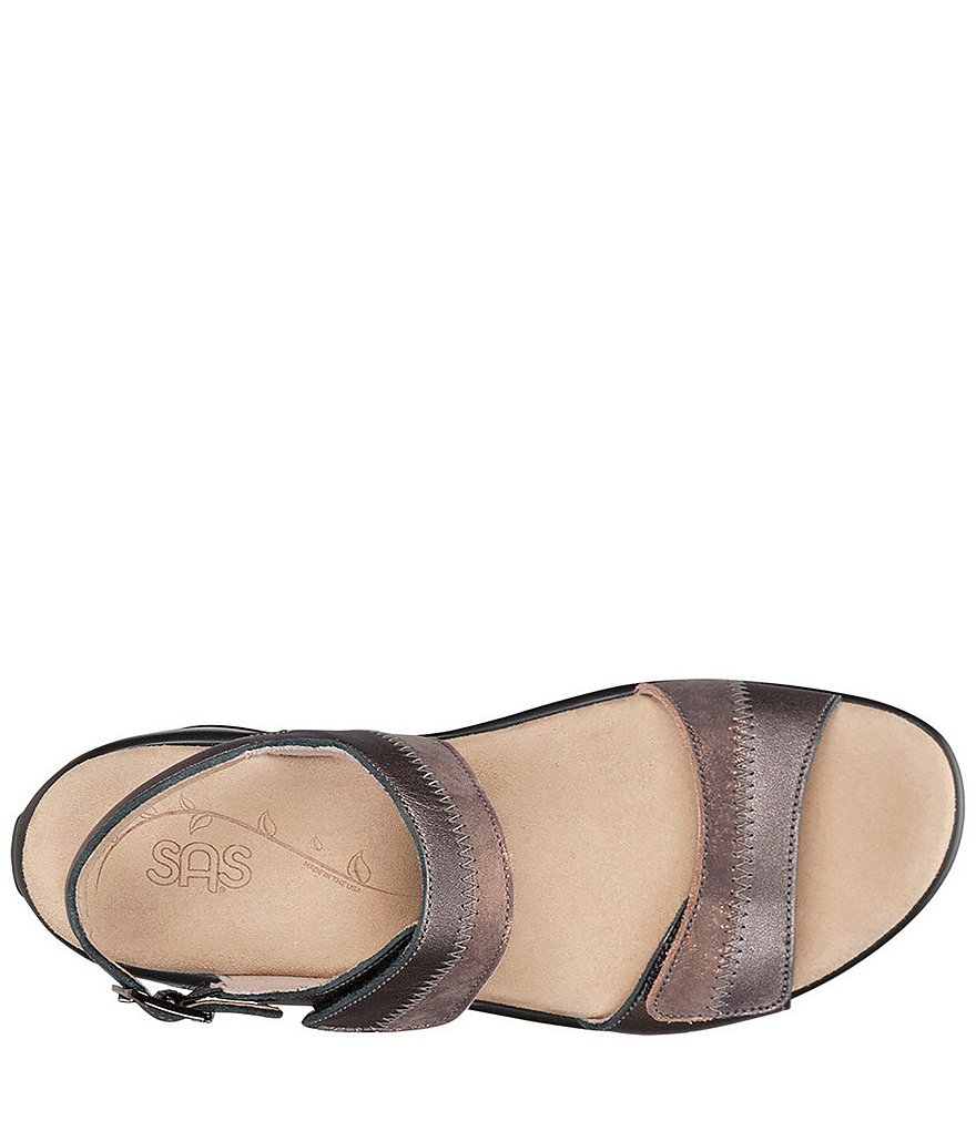 SAS Nudu Two-Toned Leather Heel Strap Sandals