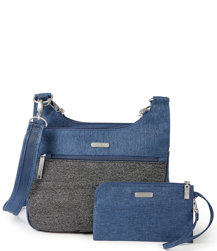 Baggallini Anti-Theft Cross Over Crossbody Bag With Removable Wristlet