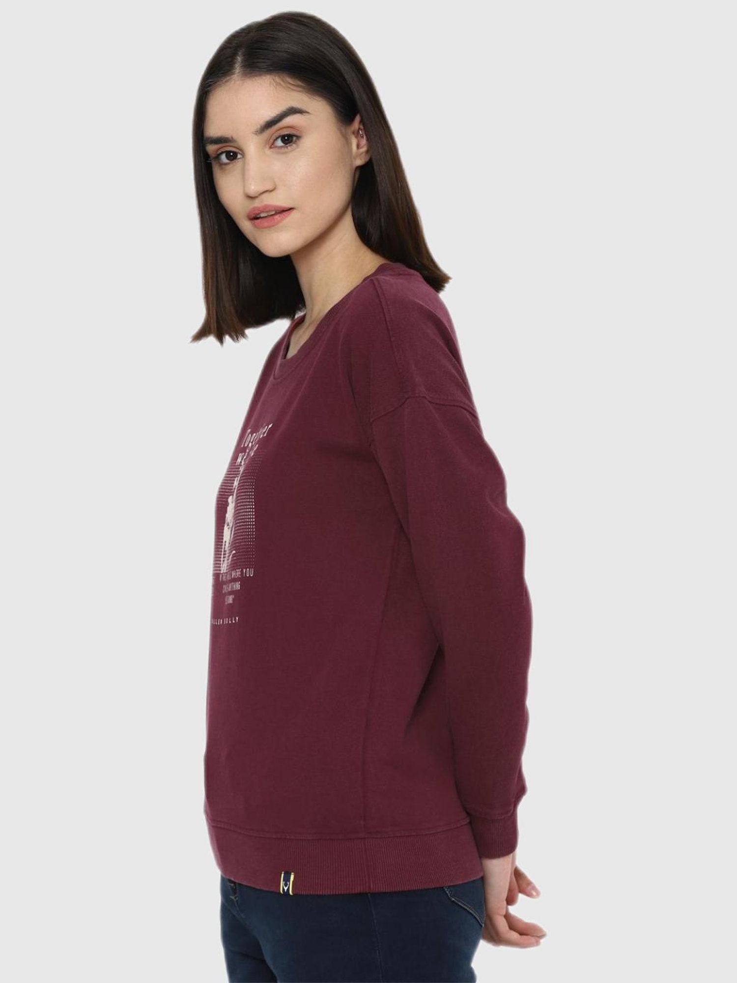 Allen Solly Maroon Graphic Print Sweatshirt