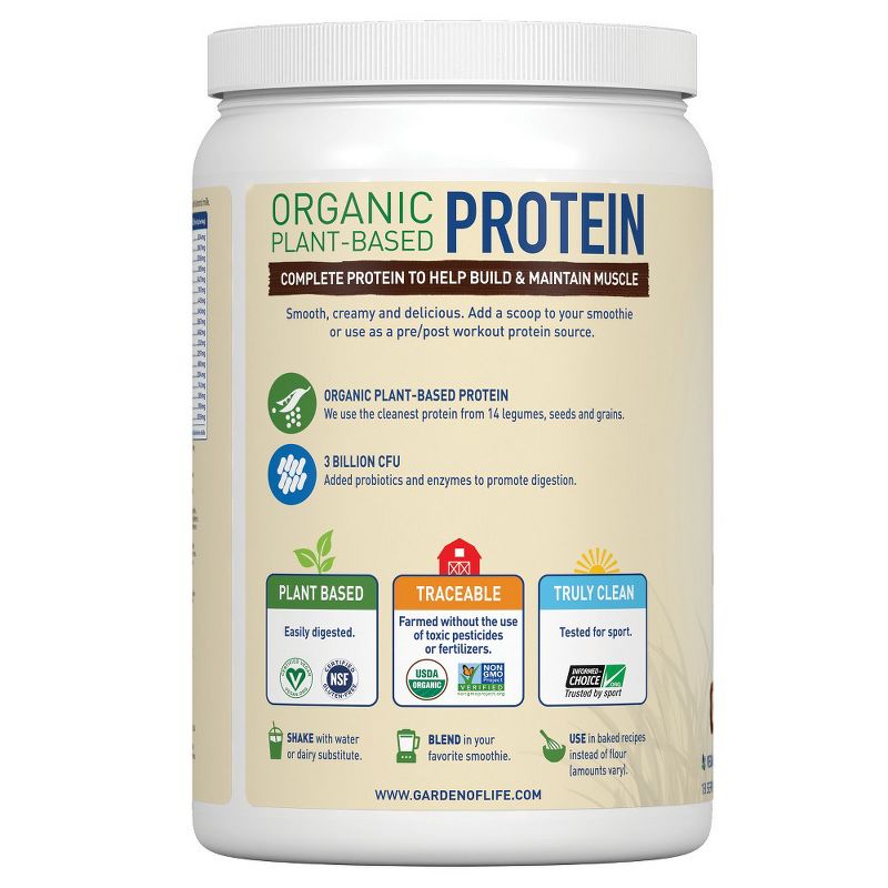 Garden of Life Organic Vegan Protein Powder - Chocolate - 19.2oz