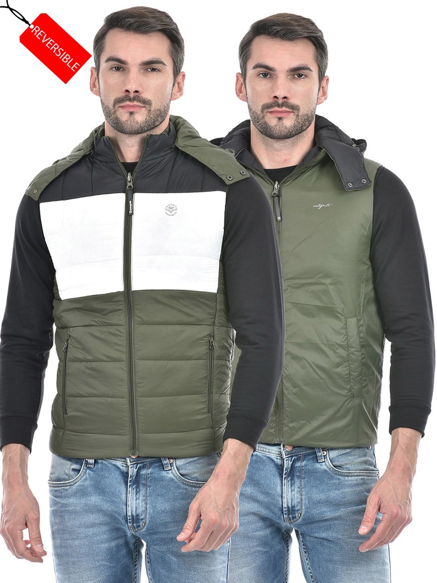 Integriti Green Regular Fit Reversible Jacket