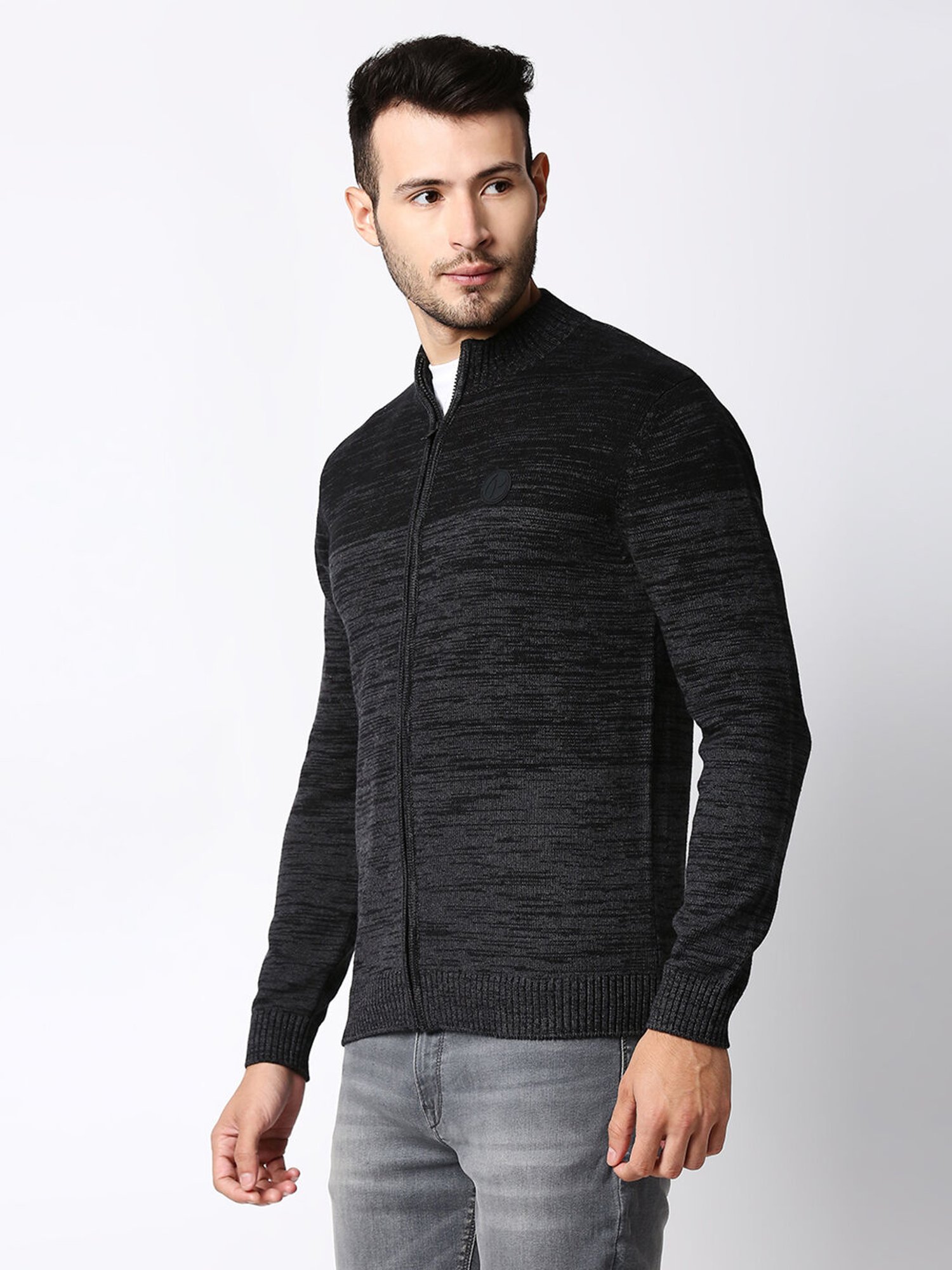 Pepe Jeans Black Self Design Sweater