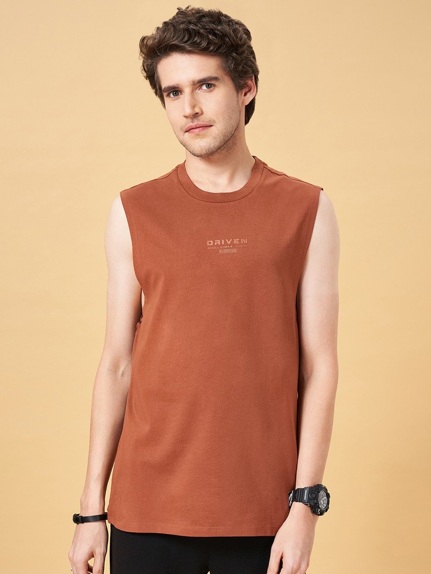Street 808 by Pantaloons Mocha Bisque Relaxed Fit Vest