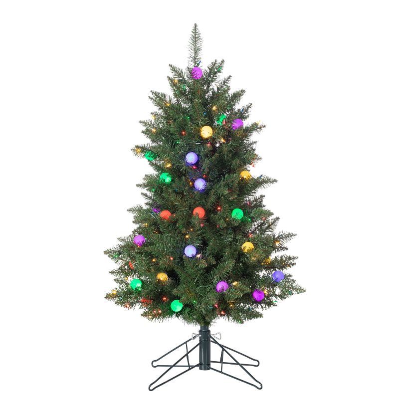 Sterling  4Ft. Pre-Lit Derby Pine with 200 Multi-colored incandescent lights and 35 G40 Multi-Colored LED Plastic Bulbs