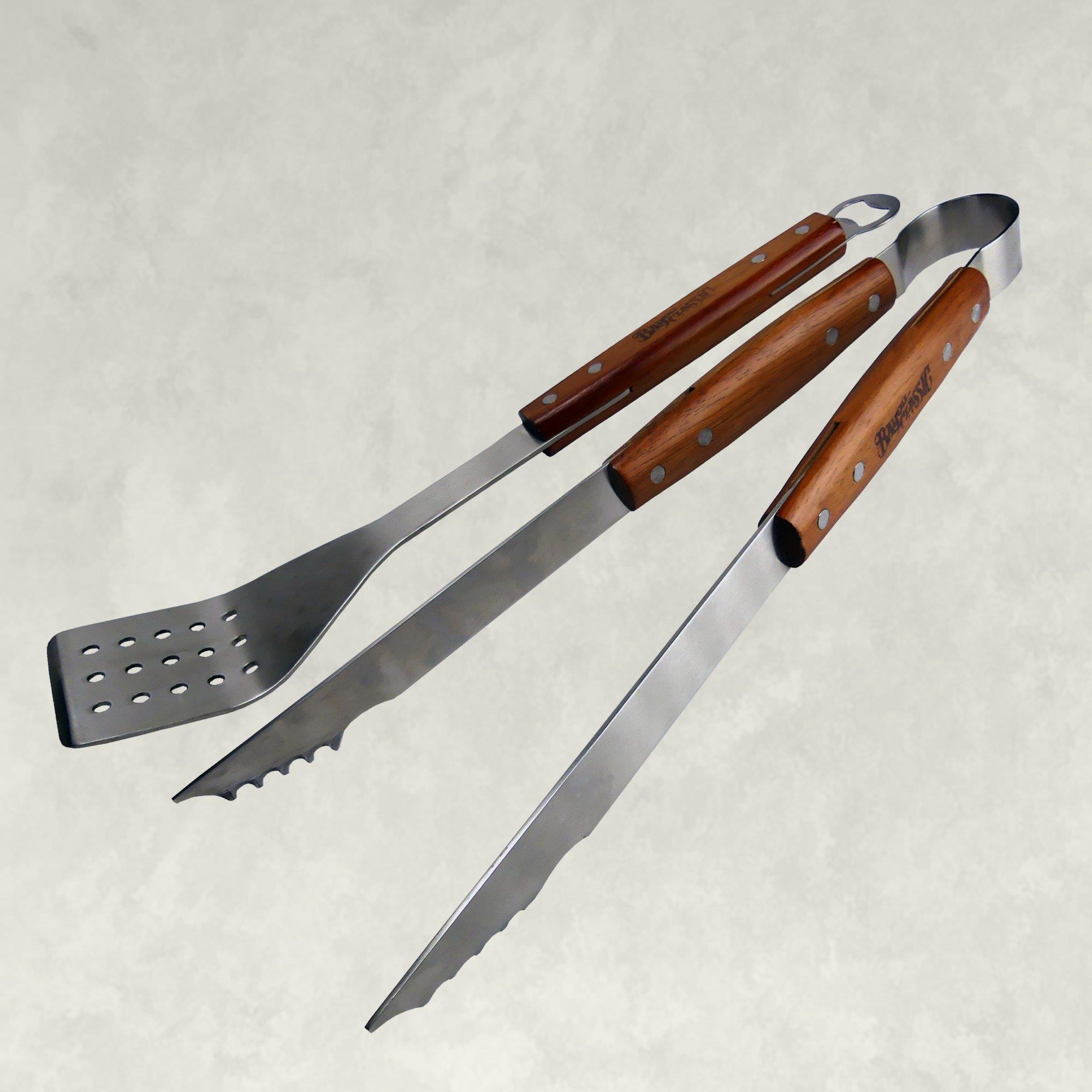 Bayou Classic 500-770 2 Piece Stainless Steel Grill Tool Set, Spatula & Tongs