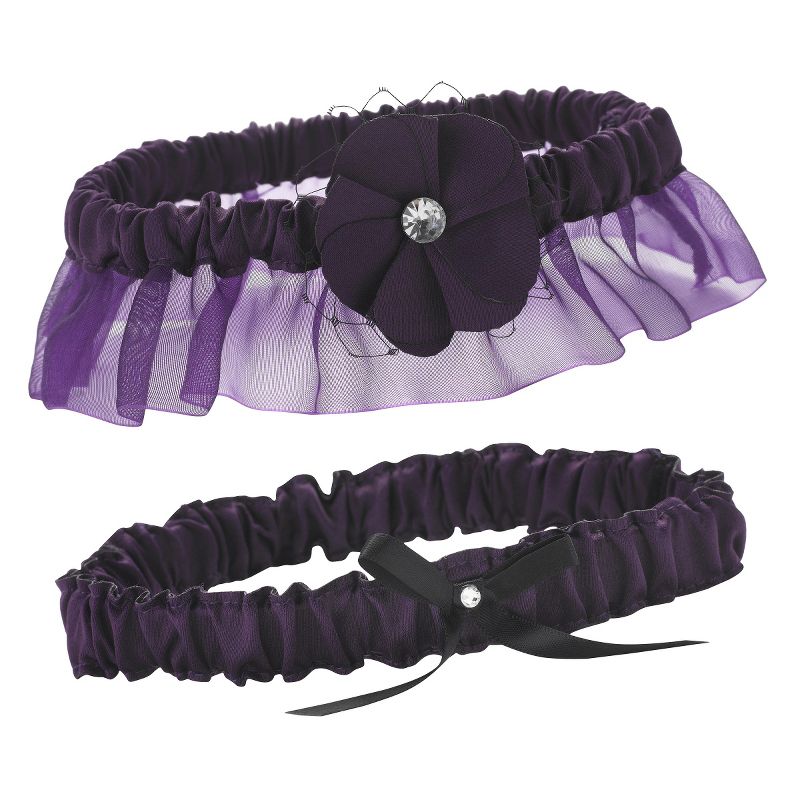 Polka Dot Keep and Toss Garter Set - Black