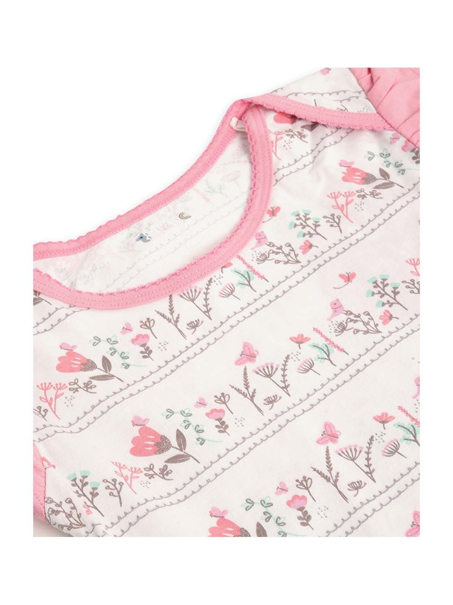 MiArcus Kids Pink Cotton Floral Print Top