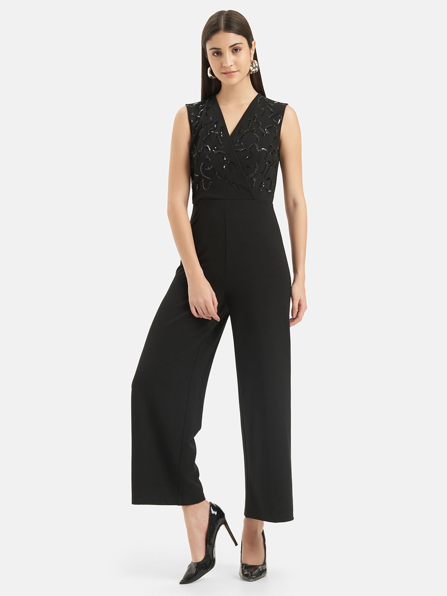 Kazo Black Embellished Jumpsuit
