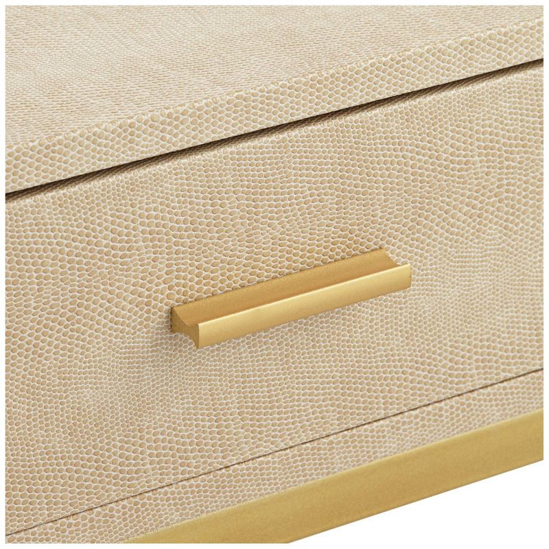 55 Downing Street Les Revoires 16" Wide Cream and Gold 1-Drawer Accent Table