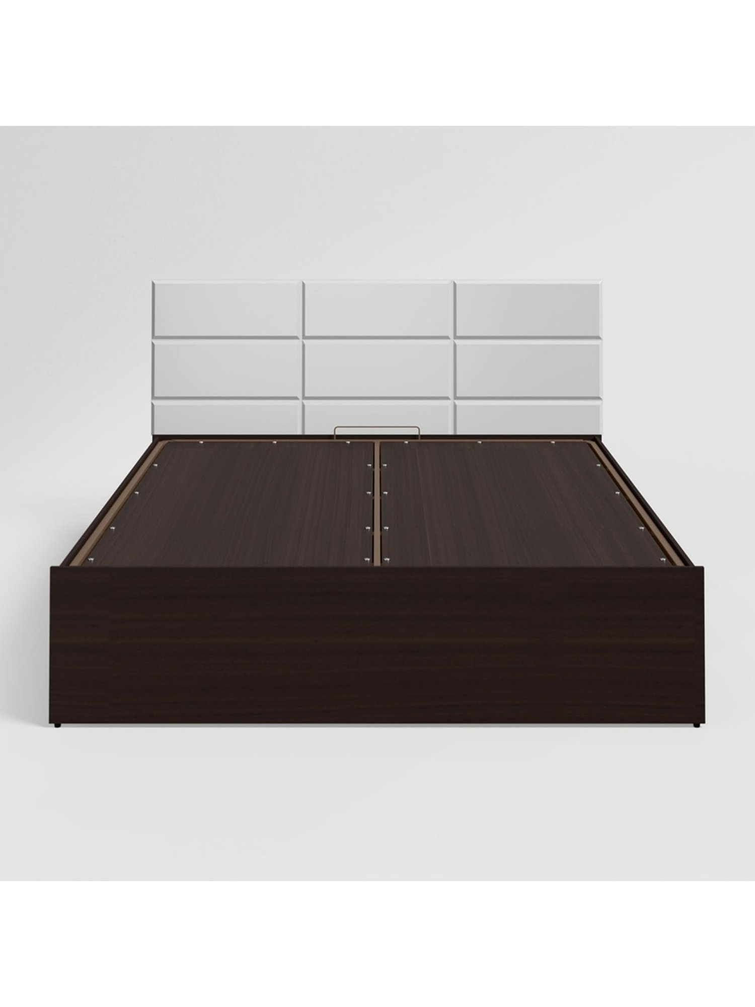 Godrej Interio Chocolate Morf White Engineered Wood Queen Bed with Motorized Storage