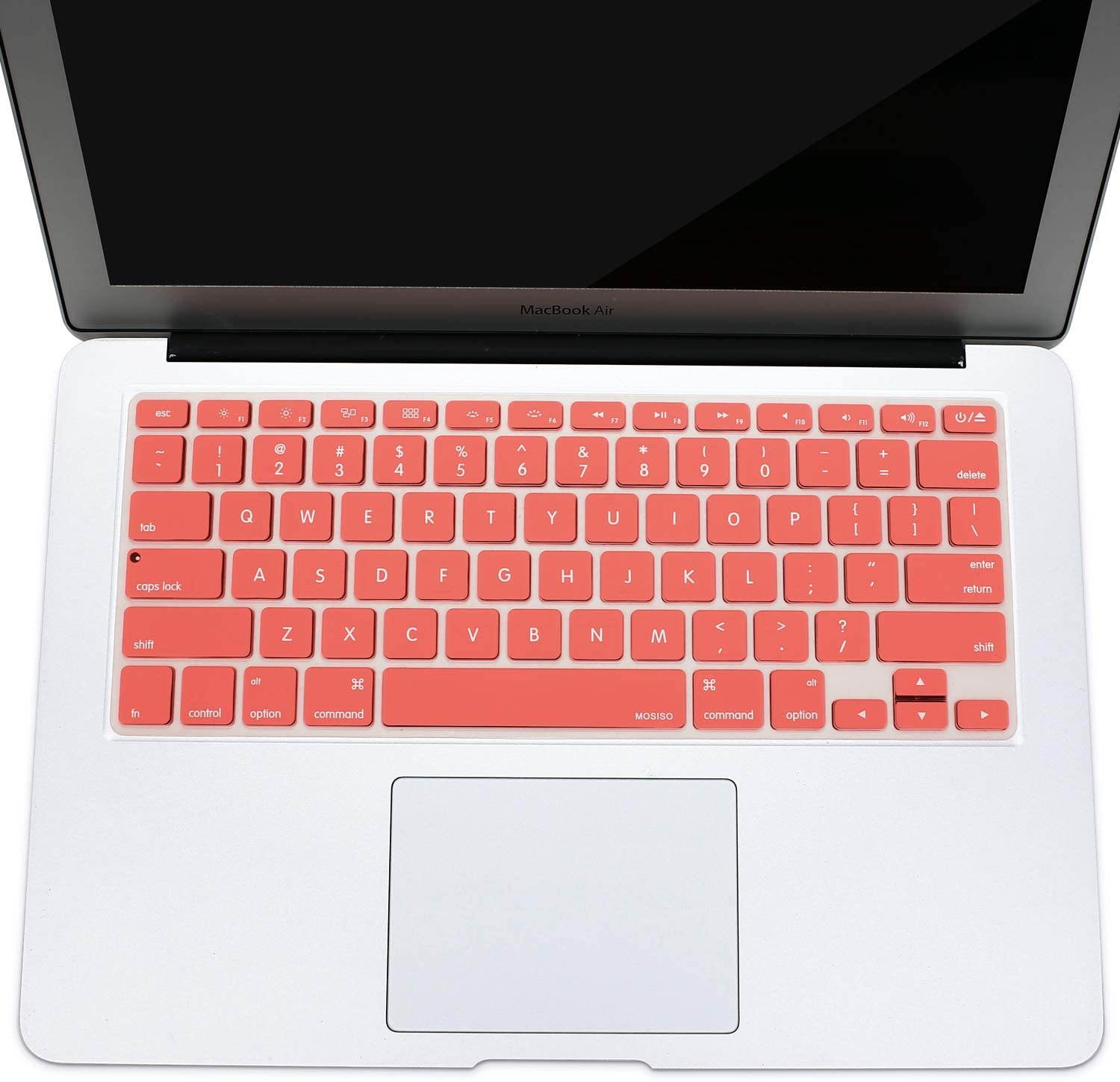 MOSISO Silicone Keyboard Cover Compatible with MacBook Pro 13/15 Inch (with/Without Retina Display, 2015 or Older Version),Older MacBook Air 13 Inch (A1466 / A1369, Release 2010-2017), Living Coral