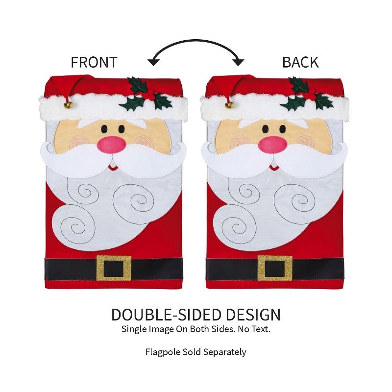 Evergreen Santa Claus Garden Applique Flag